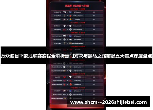 万众瞩目下欧冠联赛赛程全解析豪门对决与黑马之路前瞻五大看点深度盘点 万众瞩目下欧冠联赛赛程全解析豪门对决与黑马之路前瞻五大看点深度盘点